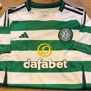 Adidas Celtic FC Green and White Striped Shirt